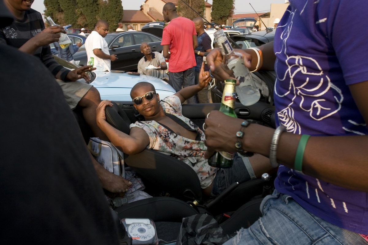 Black Diamonds Youngster in the evening at a favourite meeting place in Soweto.Many of the black middleclass South Africans come fromm the townships such as Soweto, 050908.Photo Antony Kaminju