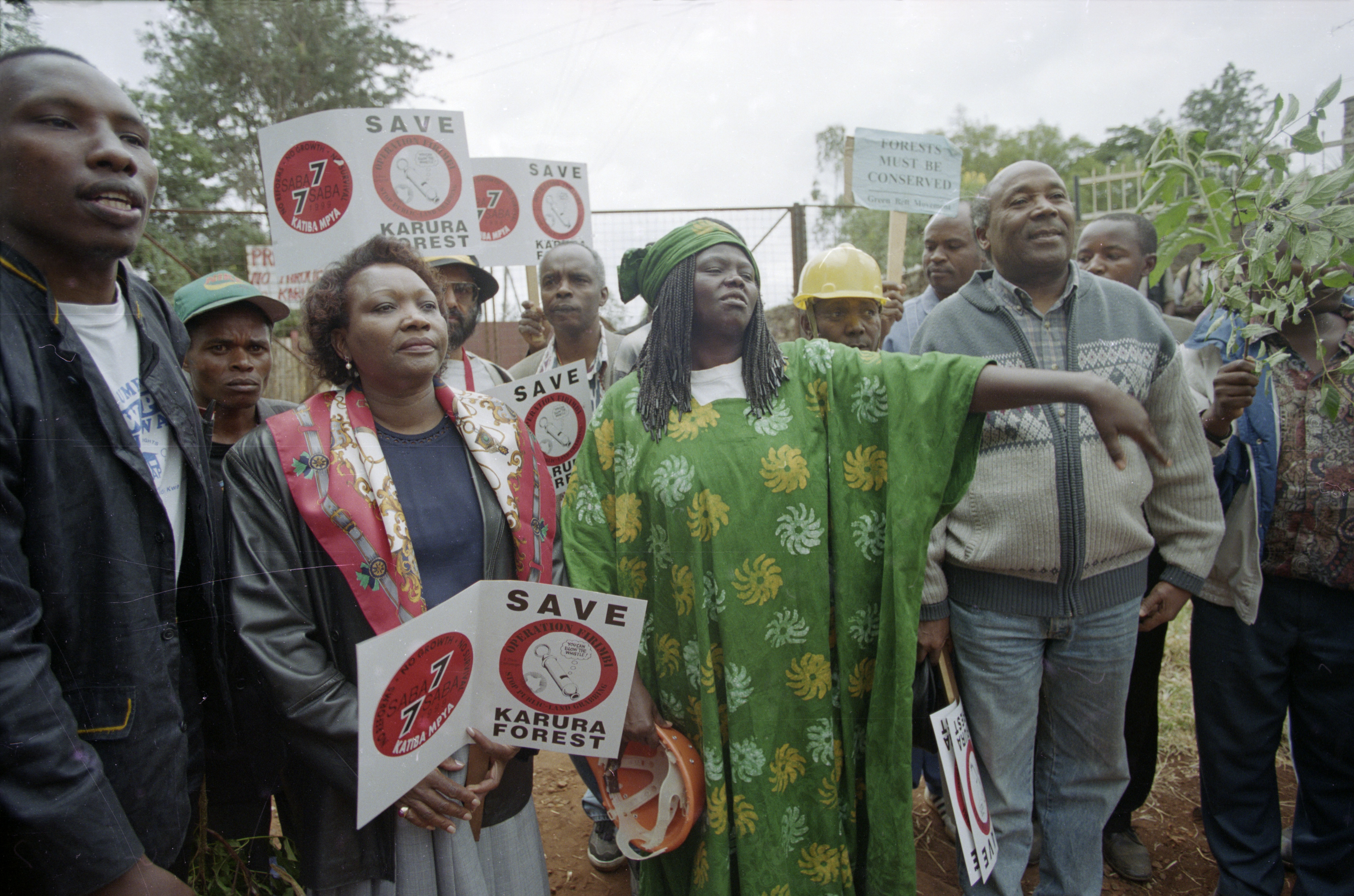 Nobel Prize winner Prof, Wangari Maathai fights for Karura forest